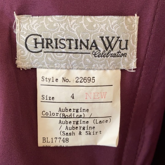 Christina Wu Aubergine Formal Bridesmaid Dress - Picture 5 of 7